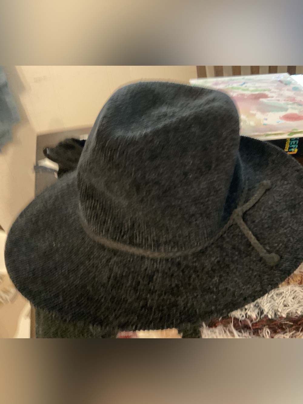 Women’s Black Wide-Brim Fedora Hat